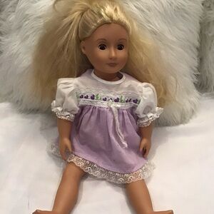 Blonde Doll with Lavender Dress